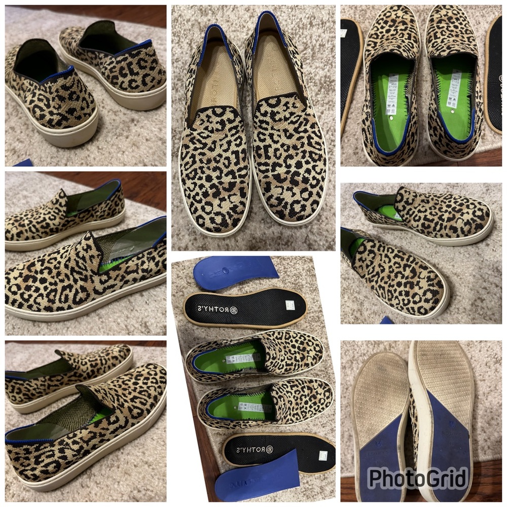 Rothy’s EUC Animal Print OG Slip Ons Women’s Size 9.5